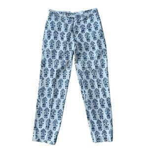 Vtg POLO Ralph Lauren Pants Mens 32 Blue / White Block Print Cotton